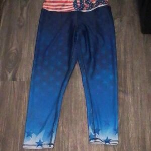 USA Themed Blue Star Kids Leggings